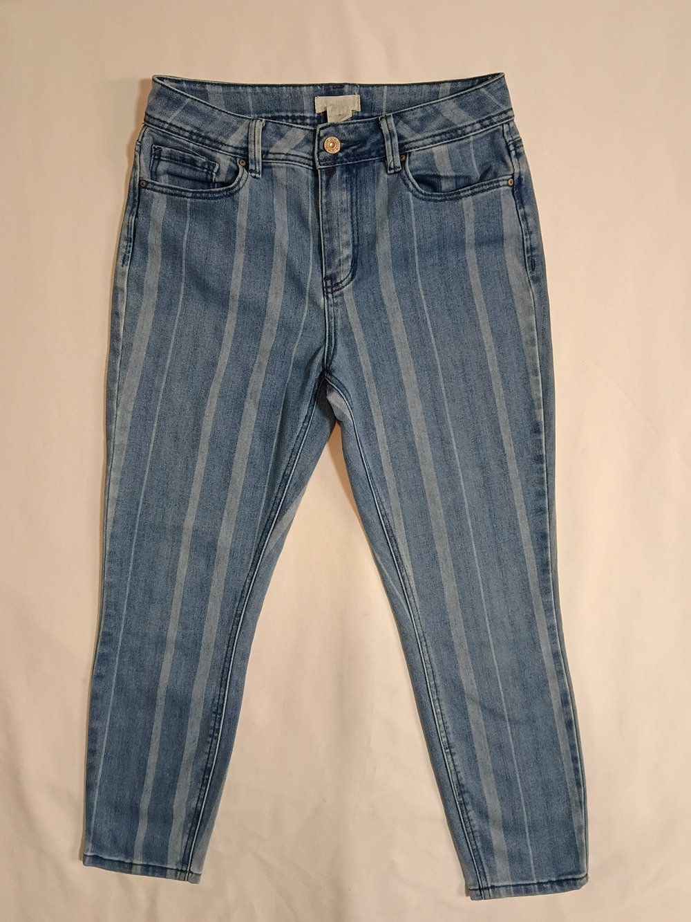 Sky & Sparrow Juniors Size 7 Striped Skinny Crop Jeans Girls School Fall Clothes
